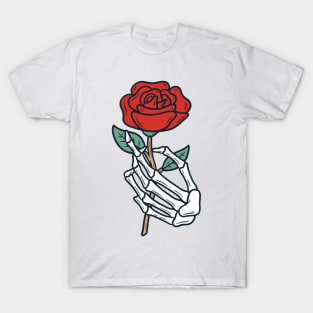 Sketelon Hand with Rose T-Shirt